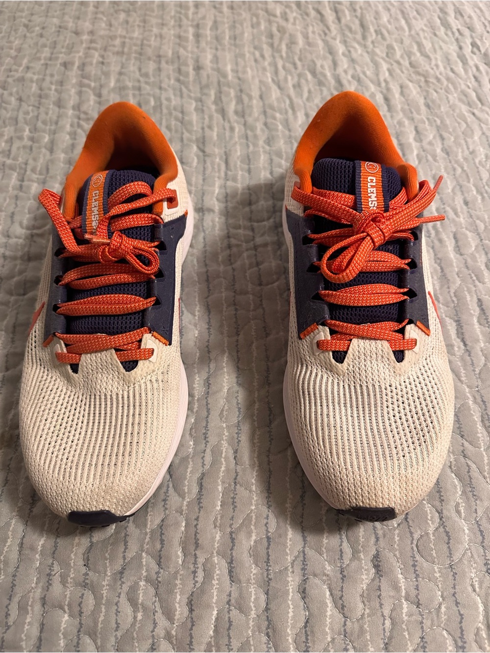 Nike White, Orange & Navy Athletic Sneakers Clemson Tigers